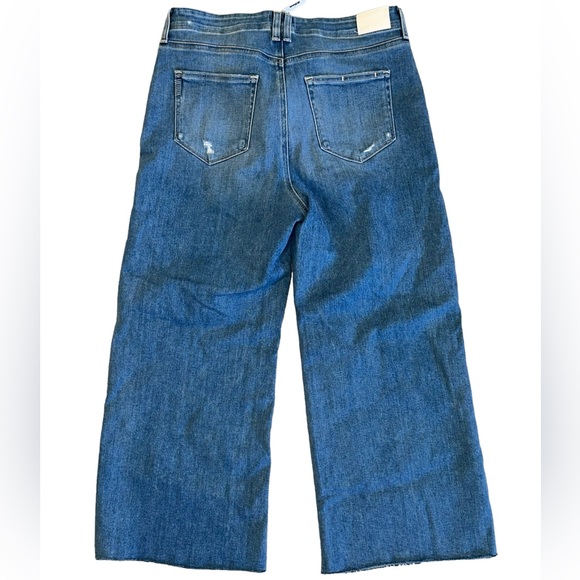 Paige Anessa Sunnie Distressed High Rise Wide Leg Crop Jeans 32 NWT New - Picture 3 of 16